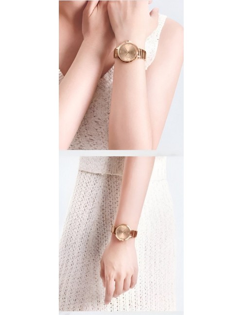 Reloj Naviforce Casual Nf5060 Mujer Flor Acero + Estuche