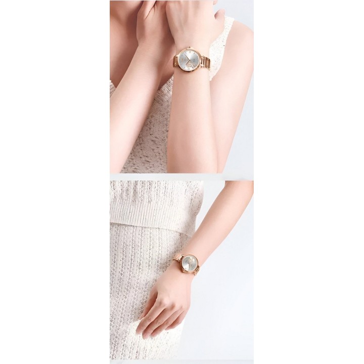 Reloj Naviforce Casual Nf5060 Mujer Flor Acero + Estuche