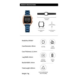 Reloj Naviforce Sport Nf5047 Mujer Digital Acero + Estuche