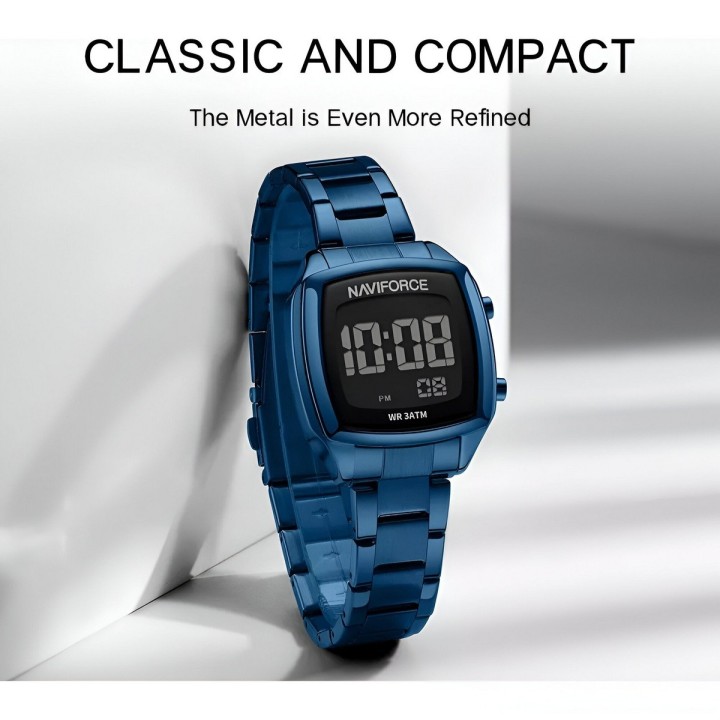 Reloj Naviforce Sport Nf5047 Mujer Digital Acero + Estuche