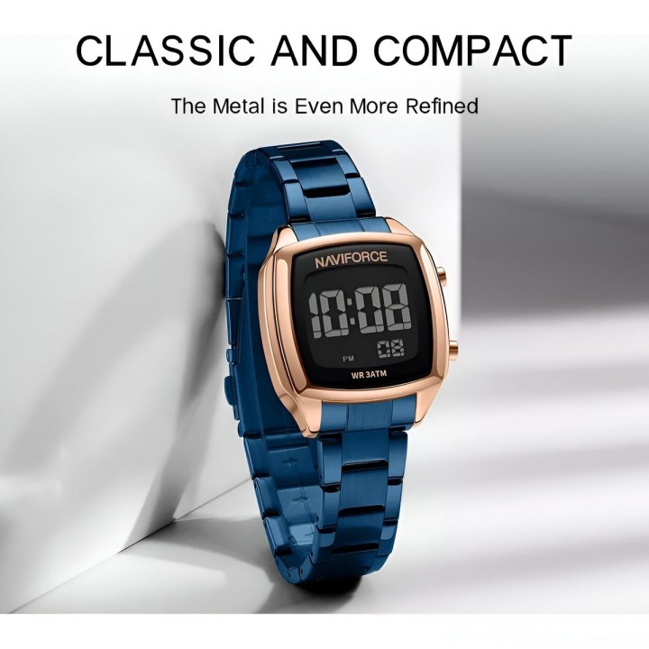 Reloj Naviforce Sport Nf5047 Mujer Digital Acero + Estuche