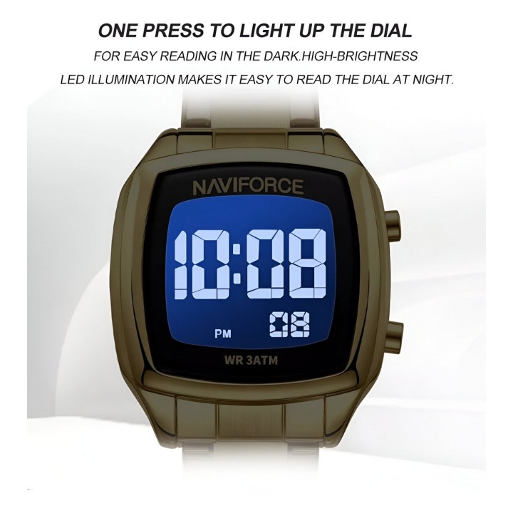 Reloj Naviforce Sport Nf5047 Mujer Digital Acero + Estuche