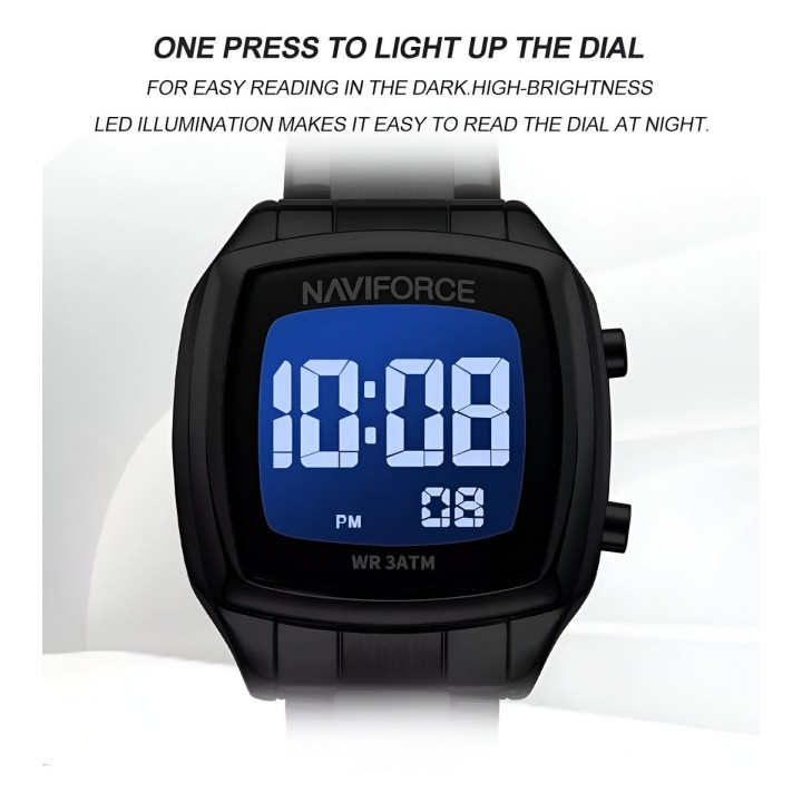 Reloj Naviforce Sport Nf5047 Mujer Digital Acero + Estuche
