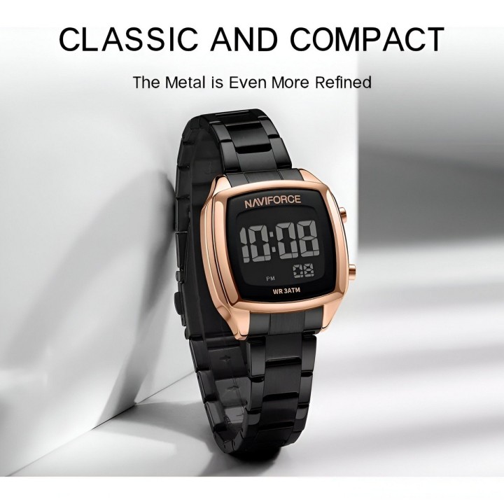 Reloj Naviforce Sport Nf5047 Mujer Digital Acero + Estuche