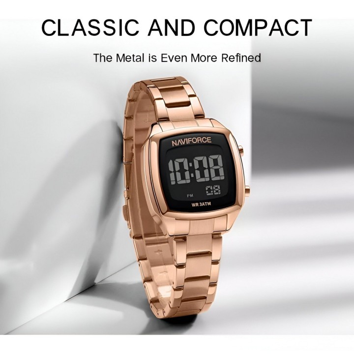 Reloj Naviforce Sport Nf5047 Mujer Digital Acero + Estuche