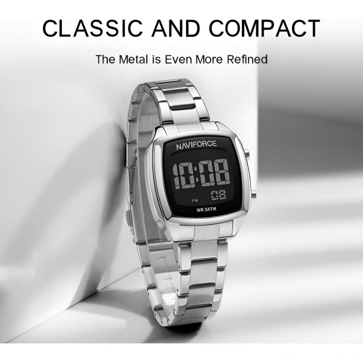 Reloj Naviforce Sport Nf5047 Mujer Digital Acero + Estuche