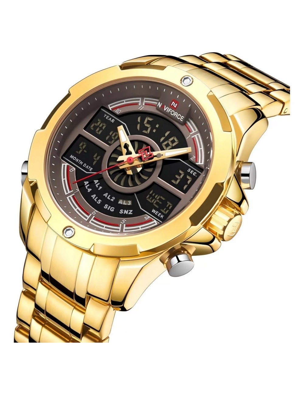 Reloj Naviforce Sport Nf9170 Hombre Digital Acero + Estuche