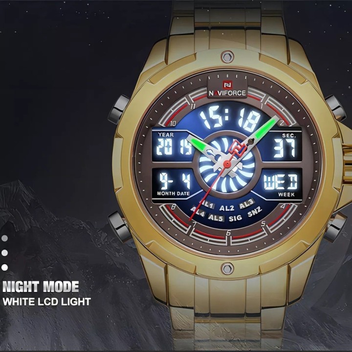 Reloj Naviforce Sport Nf9170 Hombre Digital Acero + Estuche
