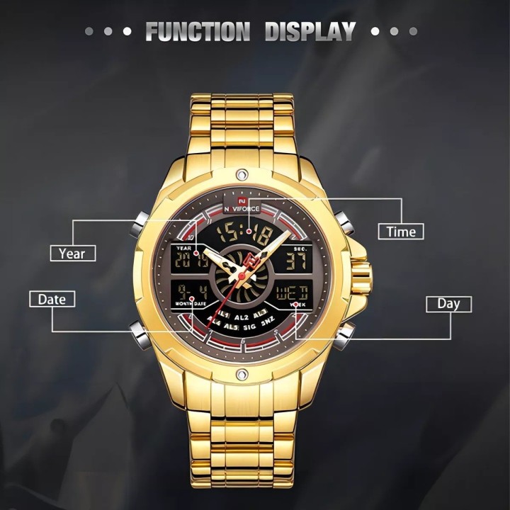 Reloj Naviforce Sport Nf9170 Hombre Digital Acero + Estuche