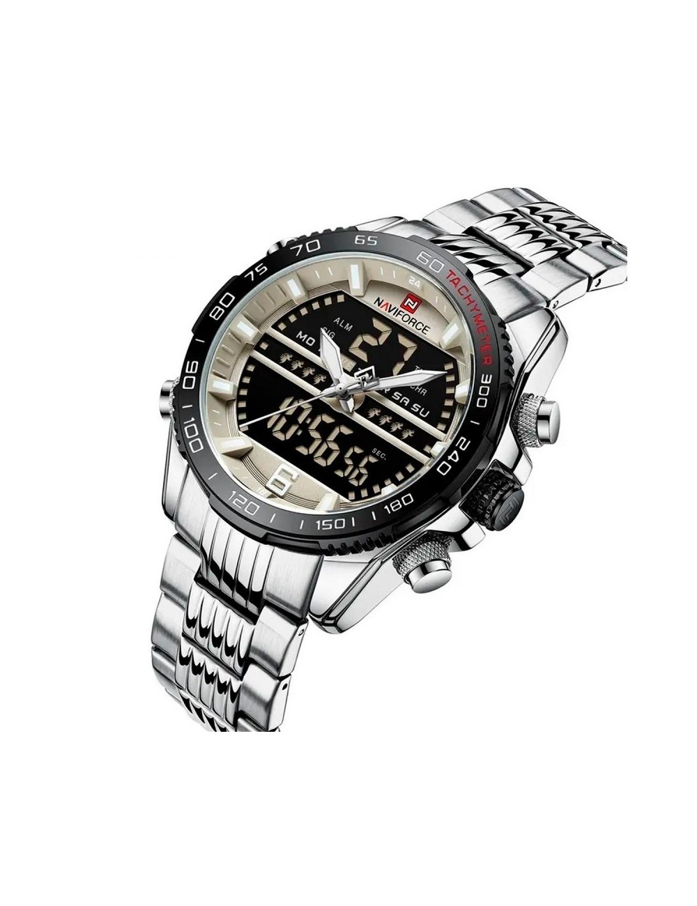 Reloj Naviforce Sport Nf9195 Hombre Digital Acero + Estuche