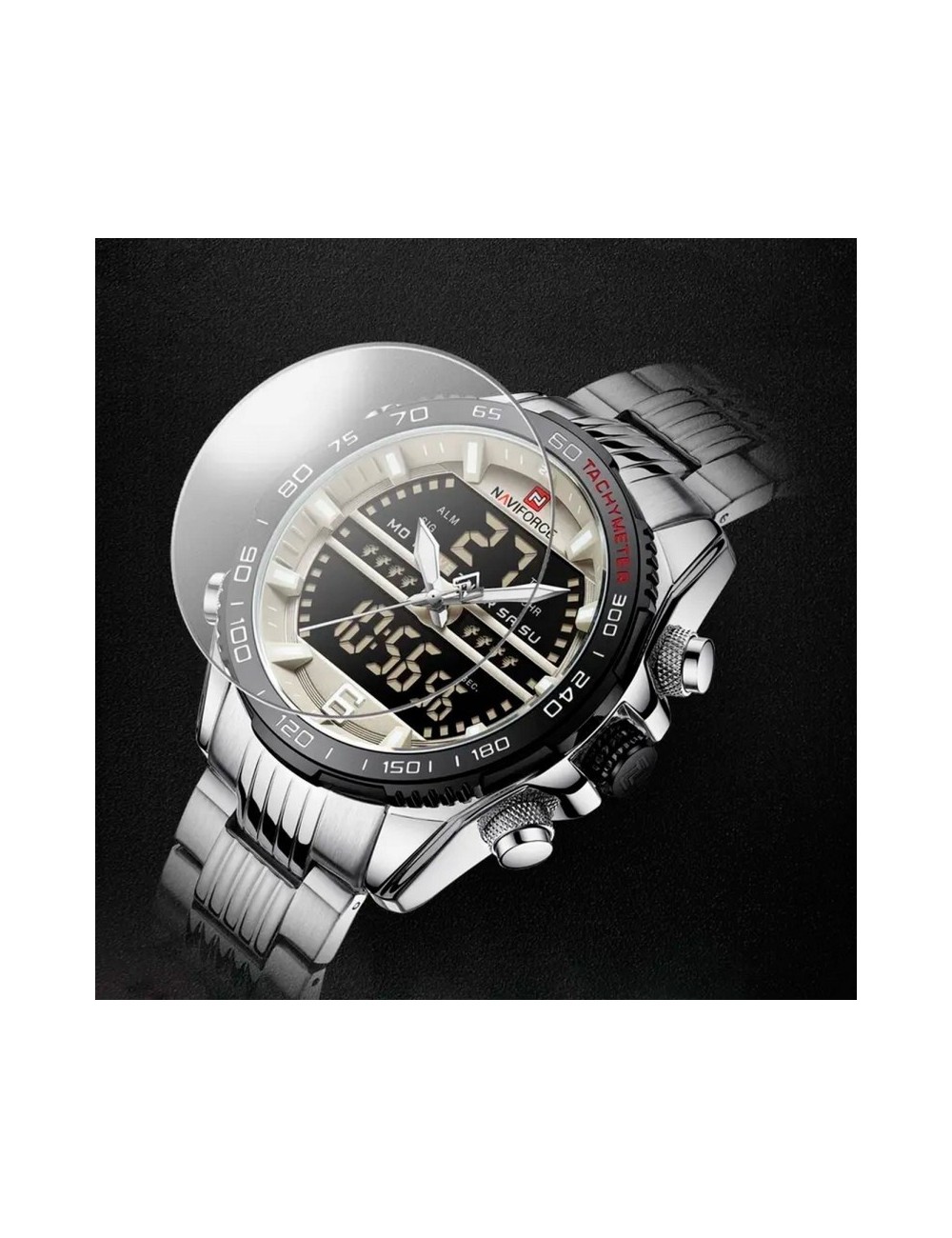 Reloj Naviforce Sport Nf9195 Hombre Digital Acero + Estuche