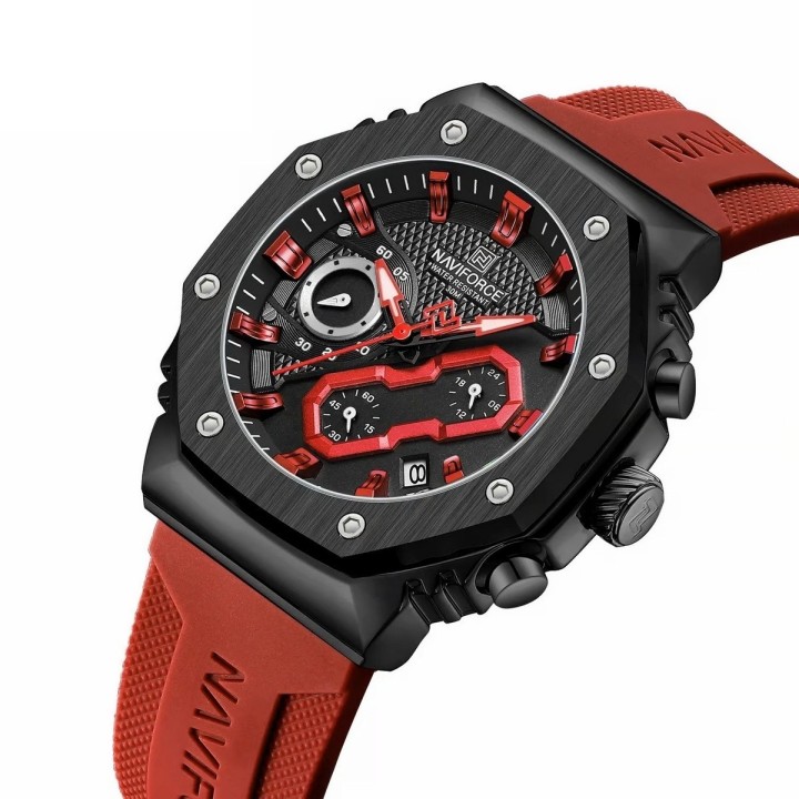 Reloj Naviforce Sport Nf80335 Hombre Goma + Estuche