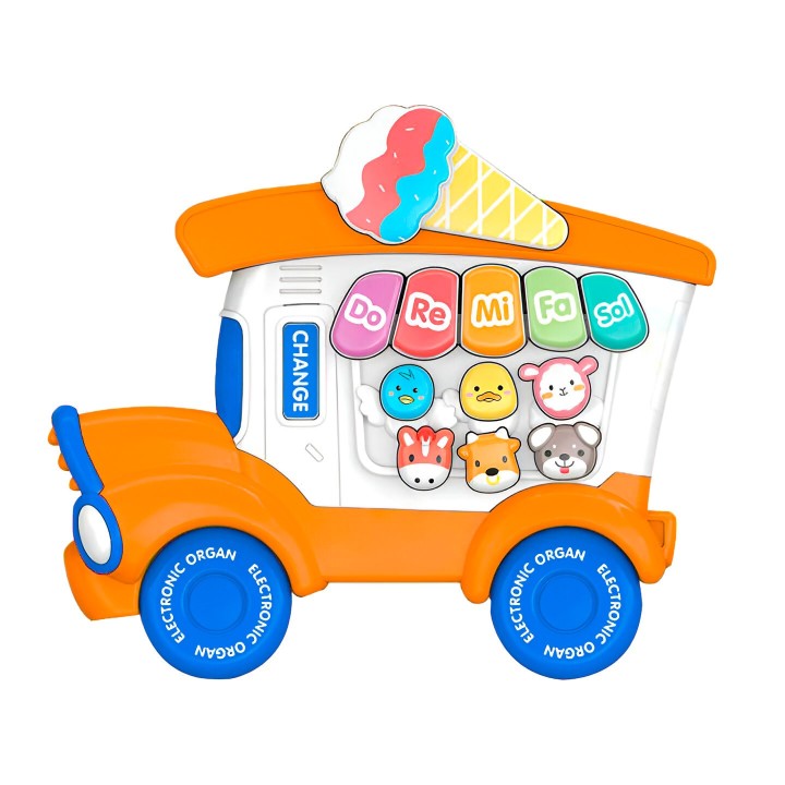 Piano Organeta Musical Camion Helados Animales Bebe+bateria