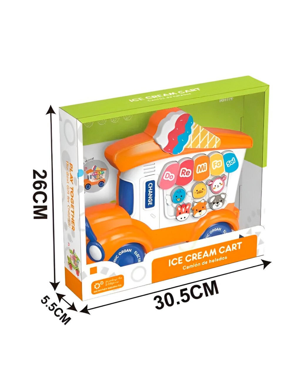 Piano Organeta Musical Camion Helados Animales Bebe+bateria