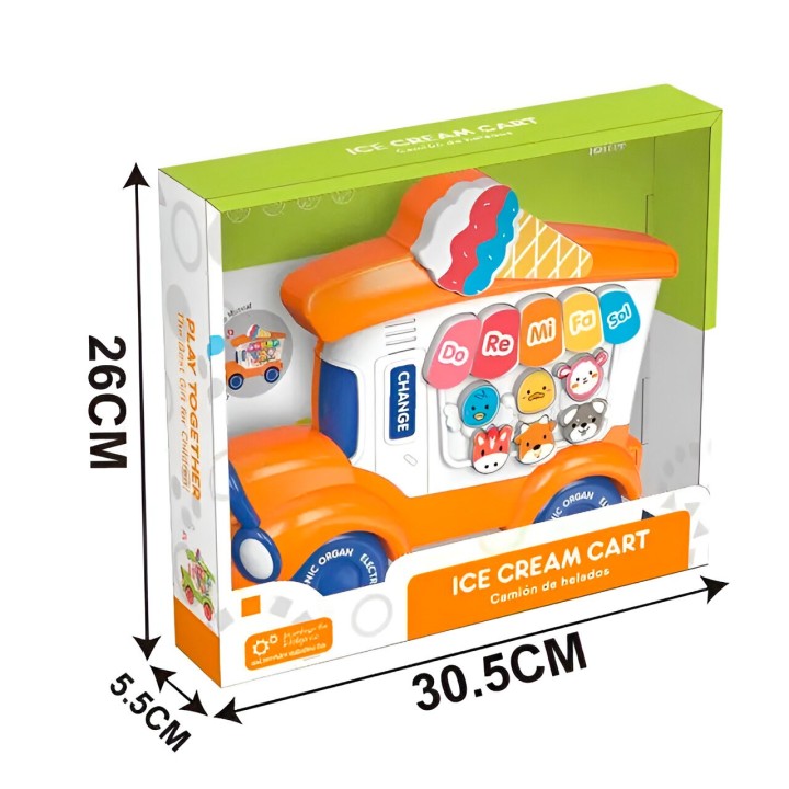 Piano Organeta Musical Camion Helados Animales Bebe+bateria