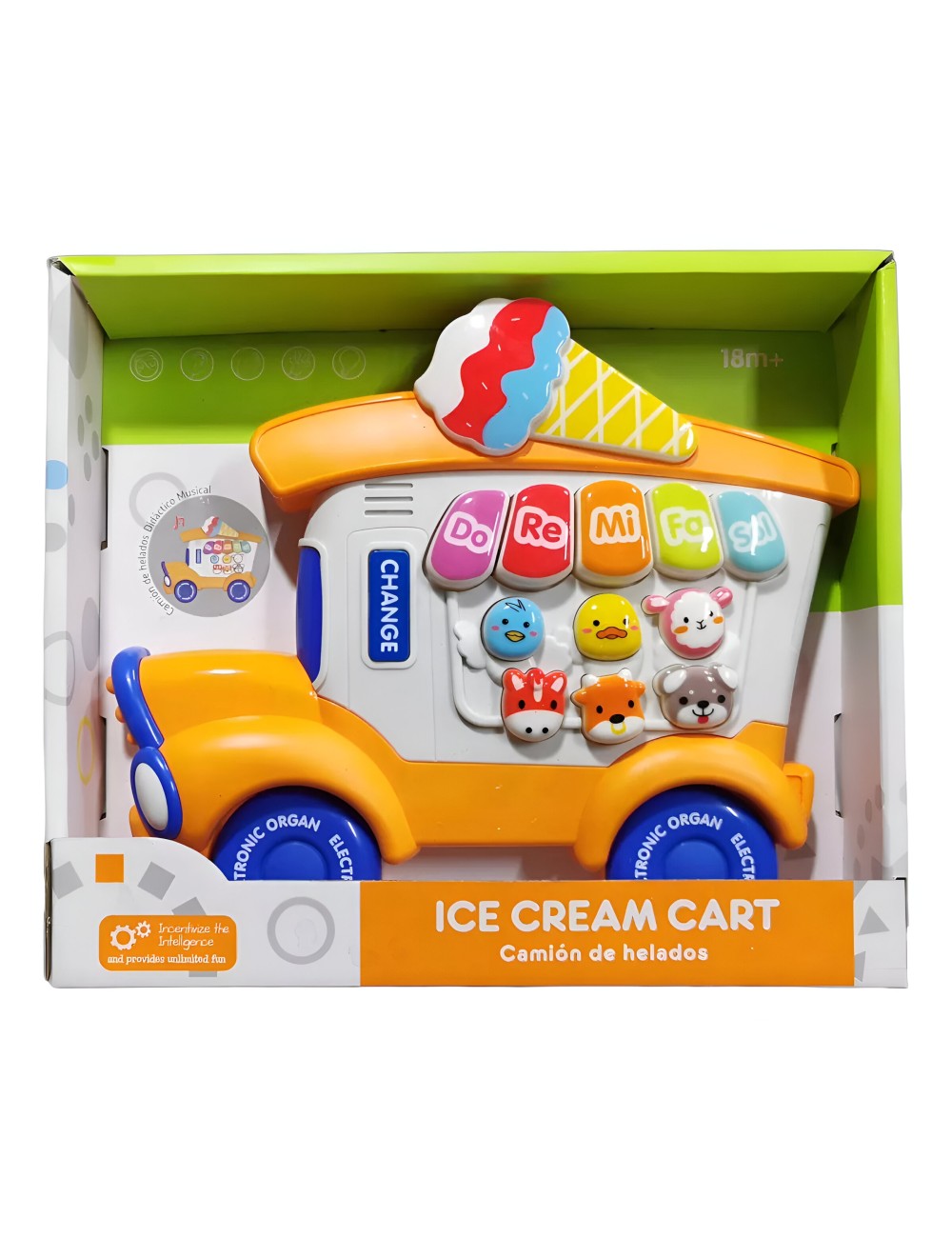 Piano Organeta Musical Camion Helados Animales Bebe+bateria