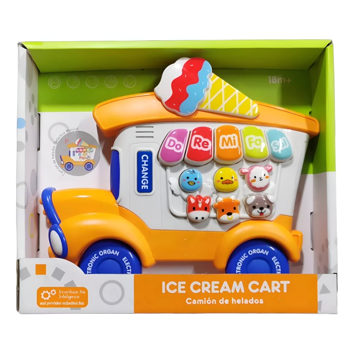 Piano Organeta Musical Camion Helados Animales Bebe+bateria