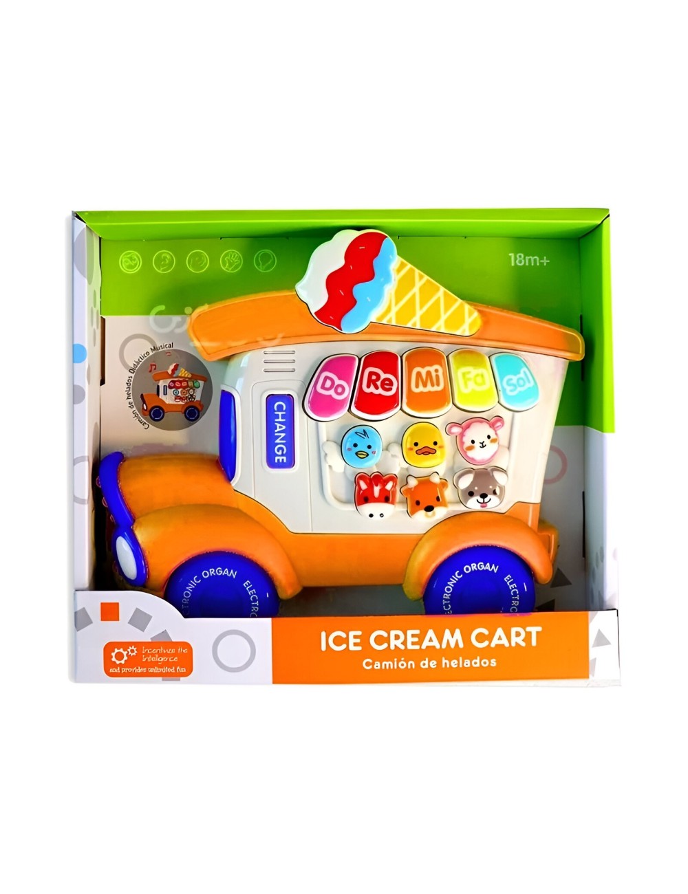 Piano Organeta Musical Camion Helados Animales Bebe+bateria