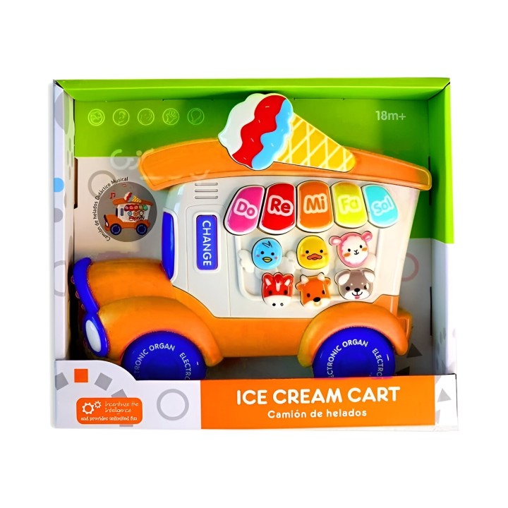 Piano Organeta Musical Camion Helados Animales Bebe+bateria