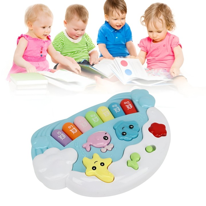 Piano Organeta Musical Animales Acuatico Bebes Niño+ Bateria