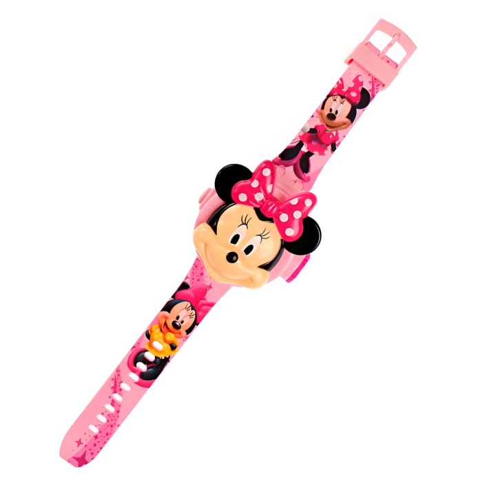 Reloj Niña Digital Proyector Figura Infantil Minnie Mouse