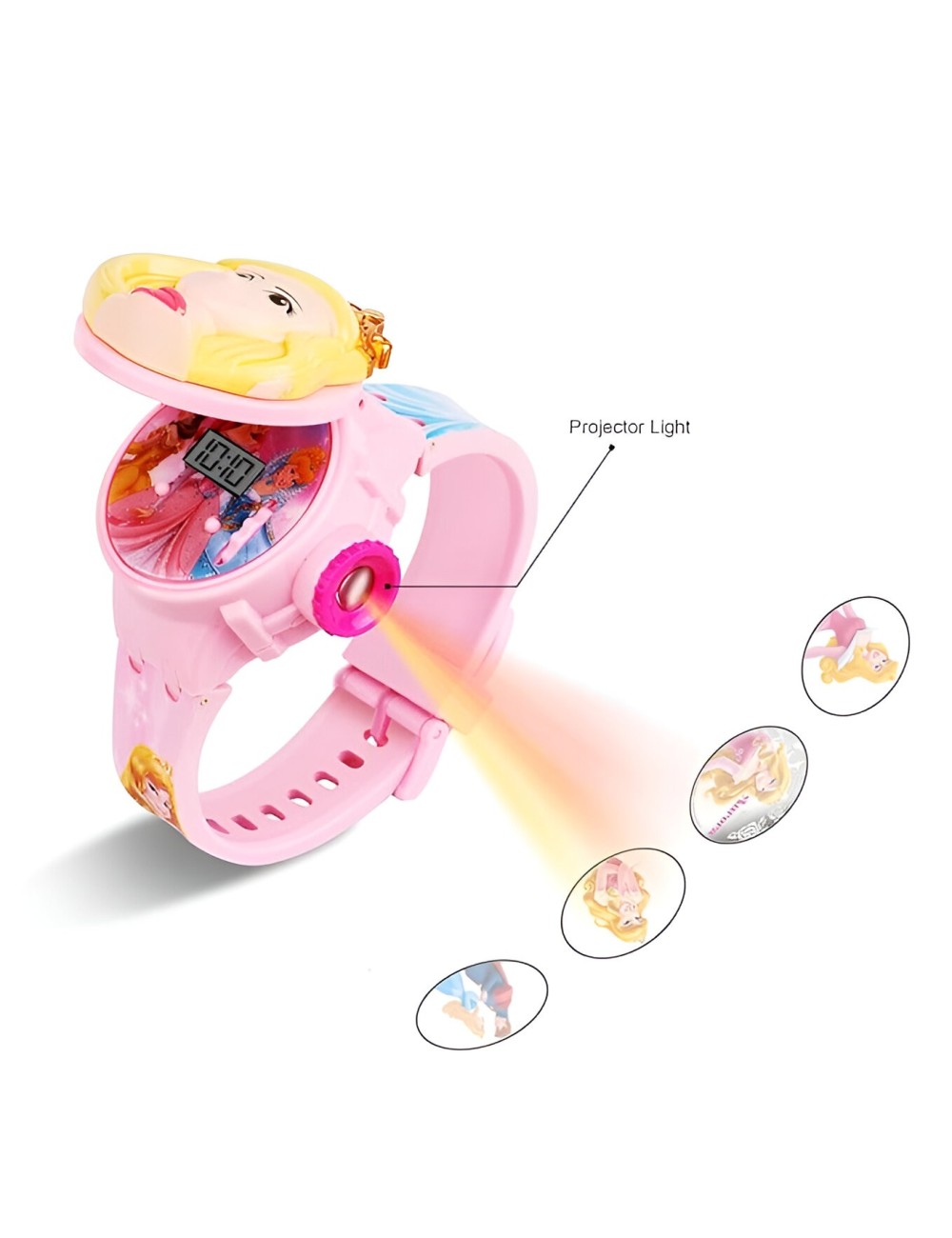 Reloj Niña Digital Proyector Figura Infantil Princesa Cuento