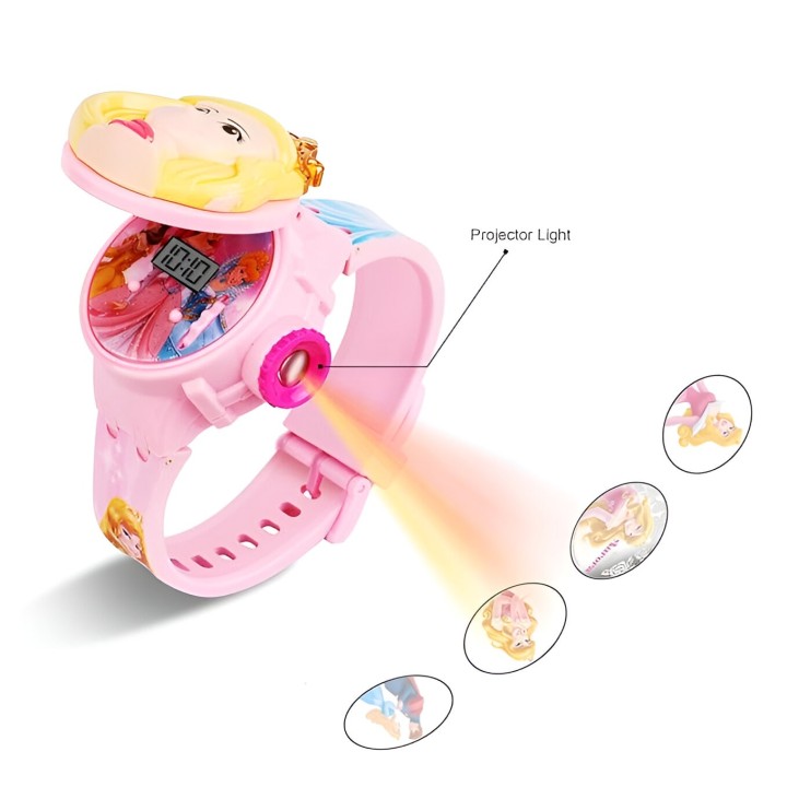 Reloj Niña Digital Proyector Figura Infantil Princesa Cuento