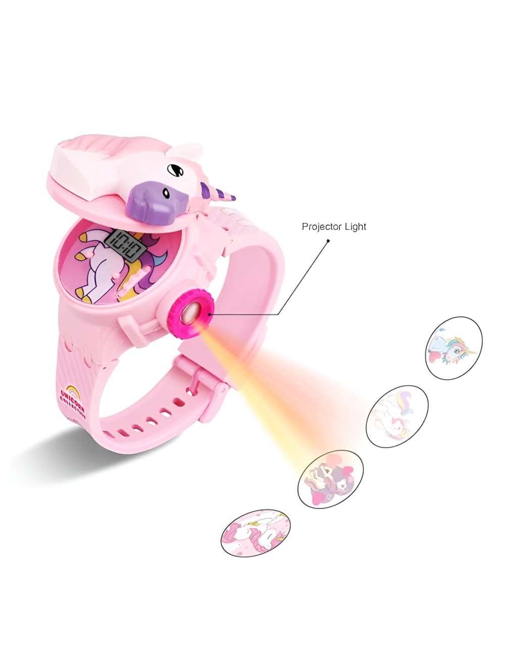Reloj Niña Digital Proyector Figura Infantil Unicornio Pony