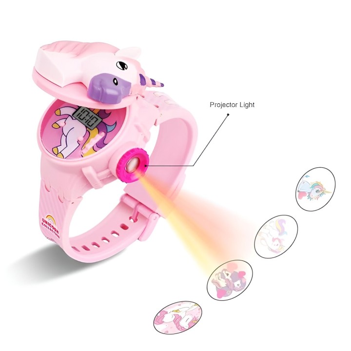 Reloj Niña Digital Proyector Figura Infantil Unicornio Pony