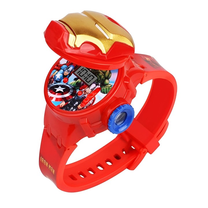 Reloj Niño Digital Proyector Figura Infantil Ironman Robot