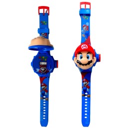 Reloj Niño Digital Proyector Figura Infantil Super Mario Bro