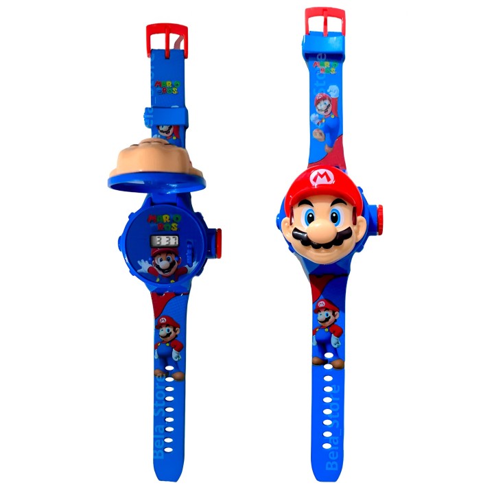 Reloj Niño Digital Proyector Figura Infantil Super Mario Bro