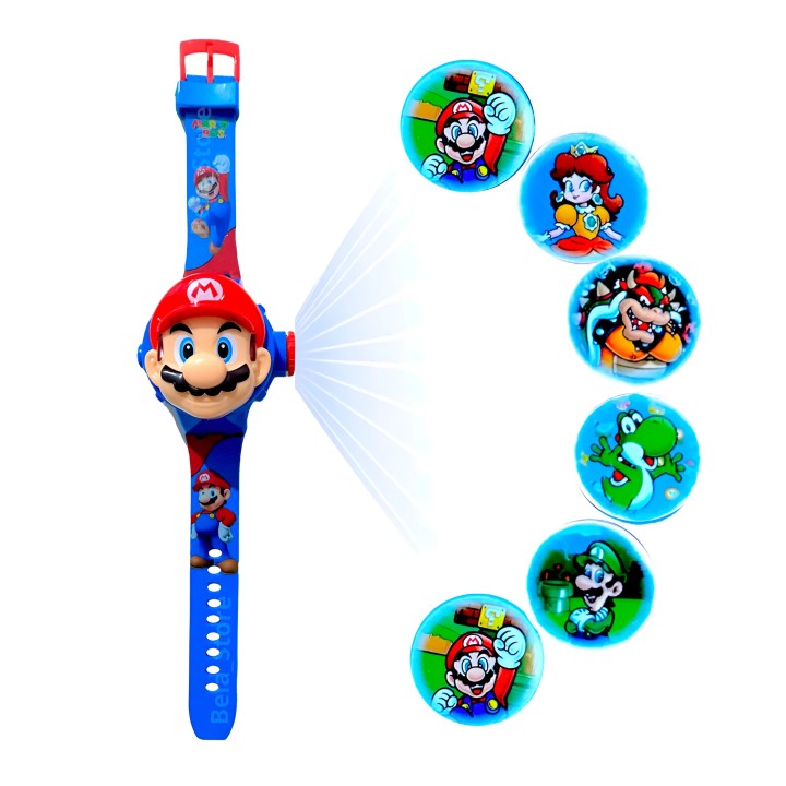 Reloj Niño Digital Proyector Figura Infantil Super Mario Bro