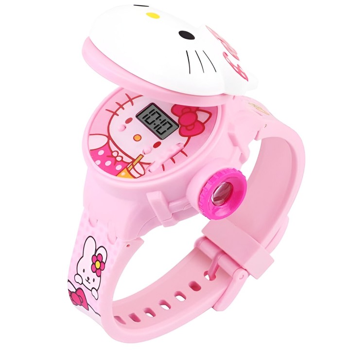Reloj Niña Digital Proyector Figura Infantil Hello Kitty