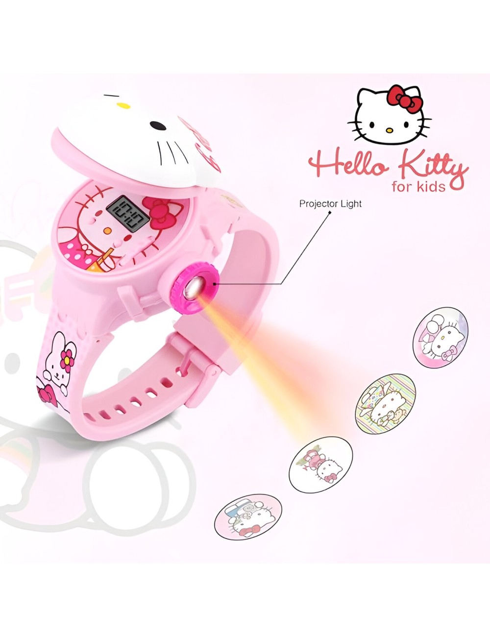 Reloj Niña Digital Proyector Figura Infantil Hello Kitty
