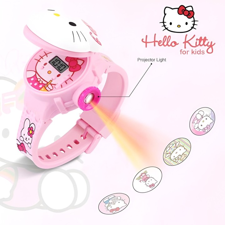 Reloj Niña Digital Proyector Figura Infantil Hello Kitty