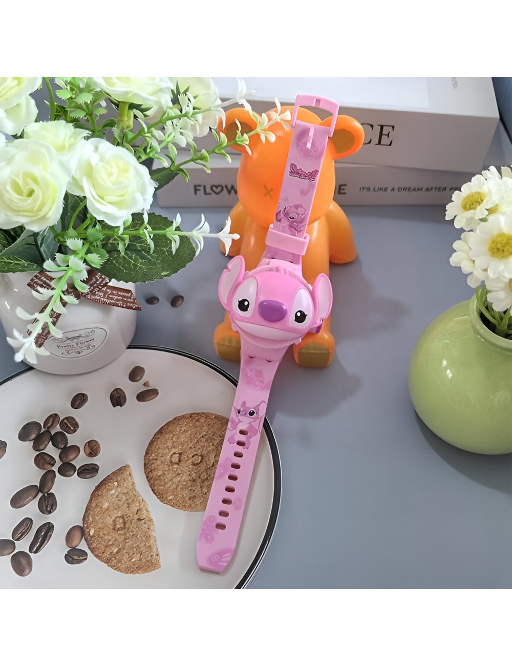 Reloj Niñas Digital Proyector Figura Infantil Angel Stitch