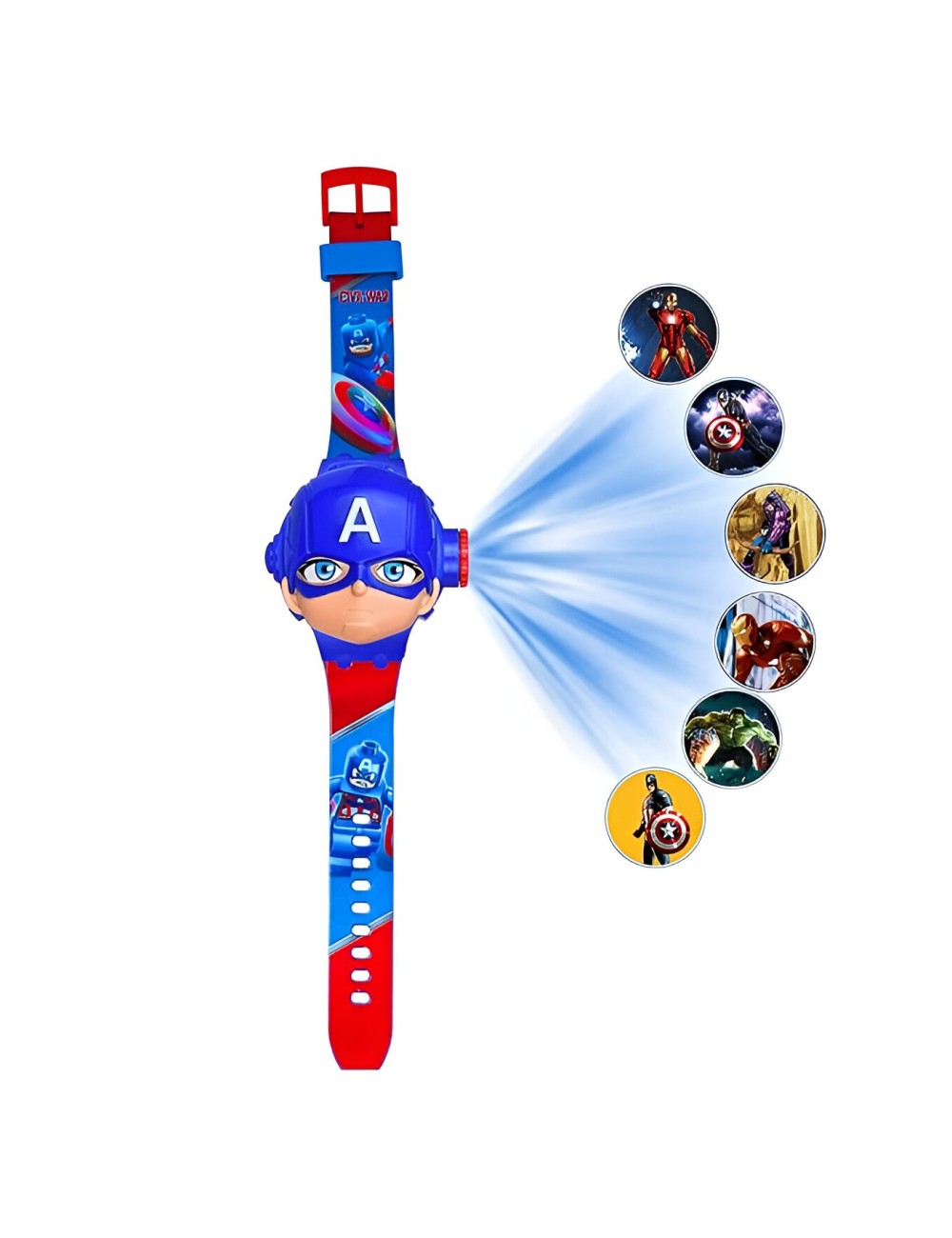 Reloj Niño Digital Proyector Figura Infantil Capitan America