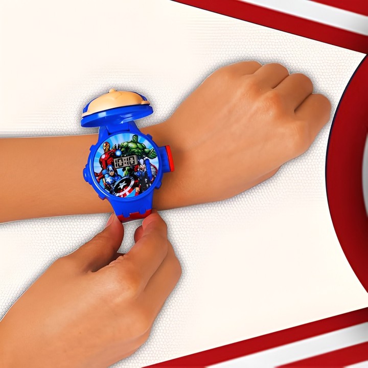 Reloj Niño Digital Proyector Figura Infantil Capitan America
