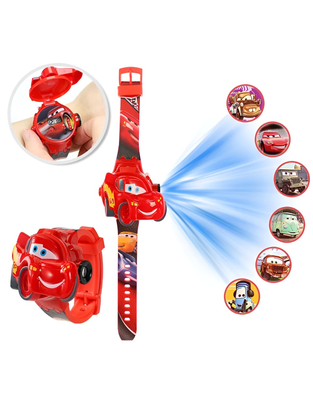 Reloj Niño Digital Proyector Figura Infantil Rayo Mcqueen
