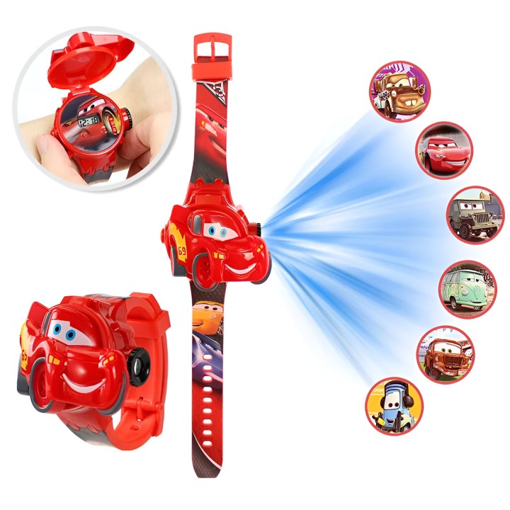 Reloj Niño Digital Proyector Figura Infantil Rayo Mcqueen