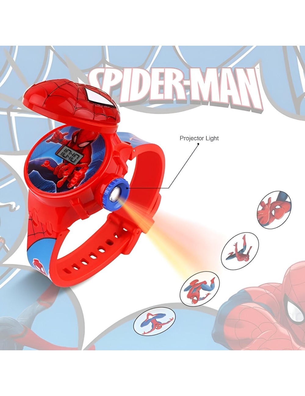 Reloj Niño Digital Proyector Figura Infantil Spiderman Araña