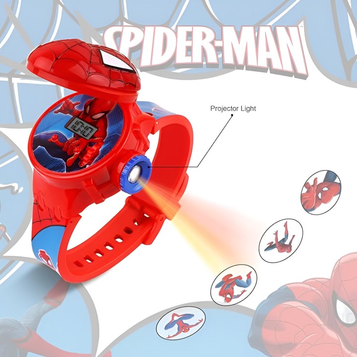 Reloj Niño Digital Proyector Figura Infantil Spiderman Araña