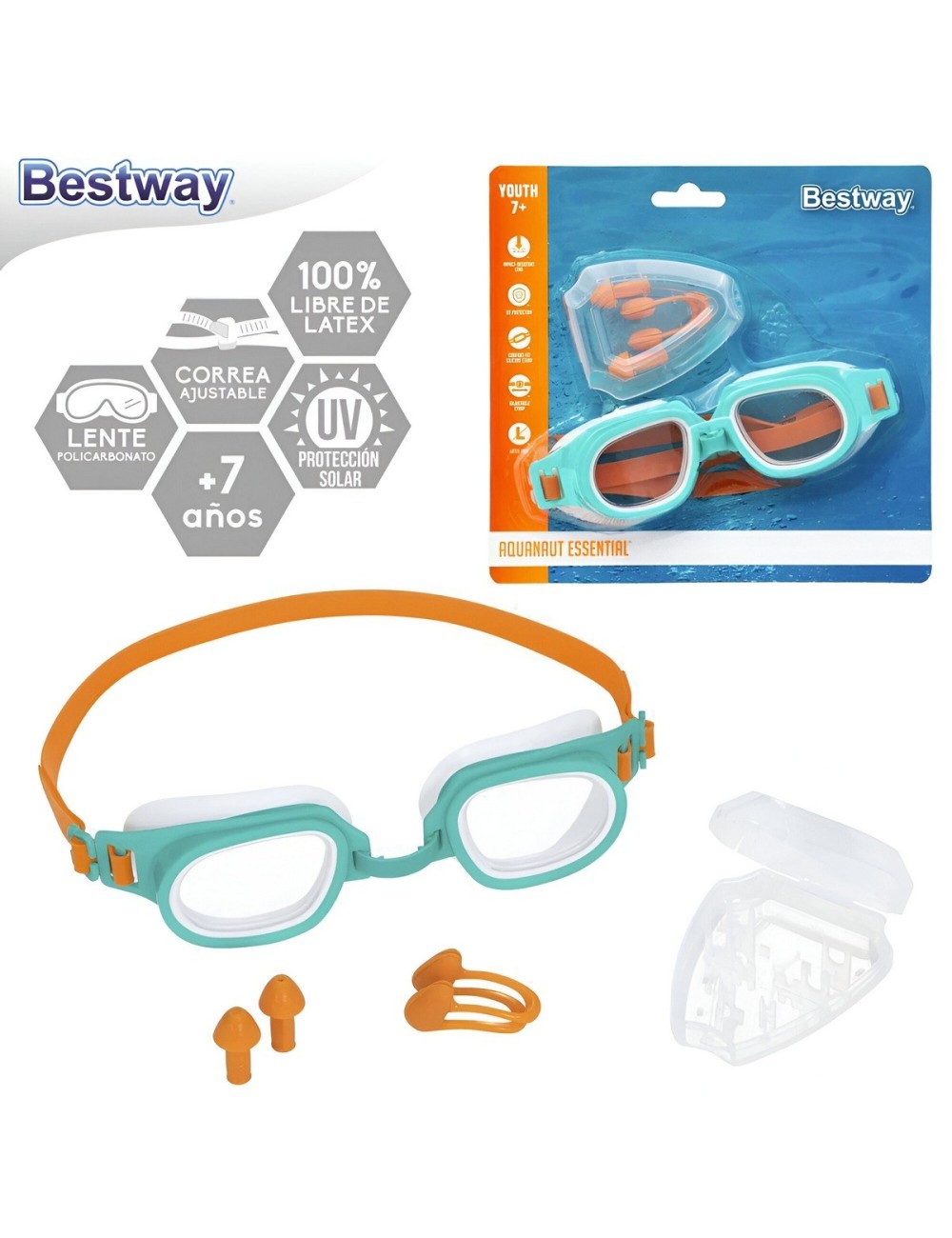 Gafas De Natacion Con Tapones Para Los Oídos Clip Nariz