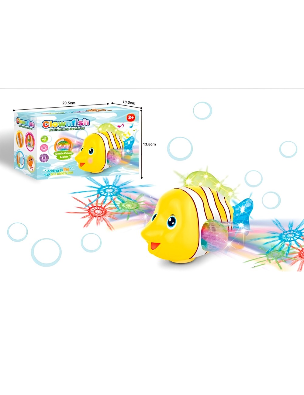 Robot Pez Musical Luces Movimiento Juguete Niños + Baterias