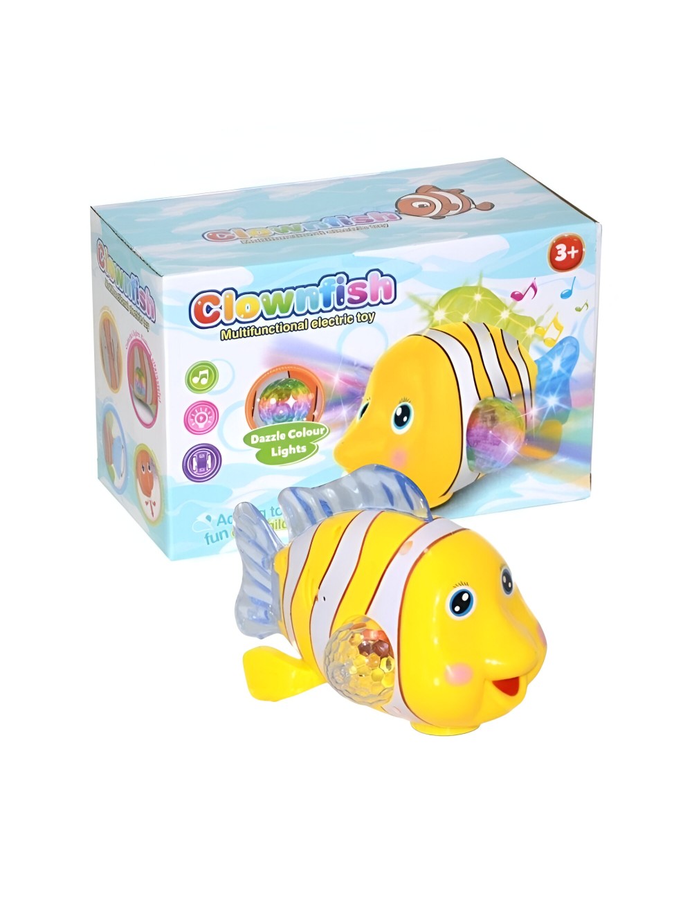 Robot Pez Musical Luces Movimiento Juguete Niños + Baterias