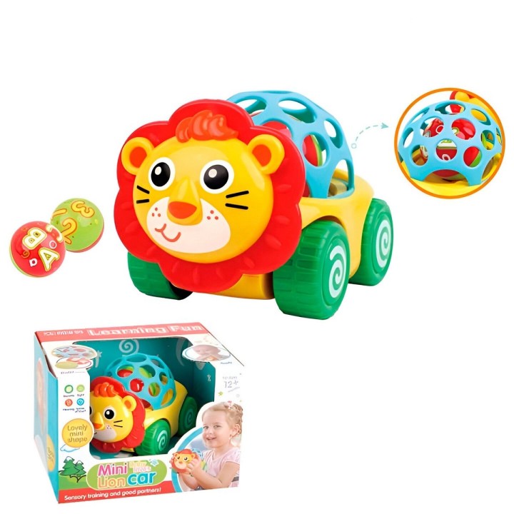 Sonajero Carro Leon Juguete Interactivo Aprendizaje Bebes
