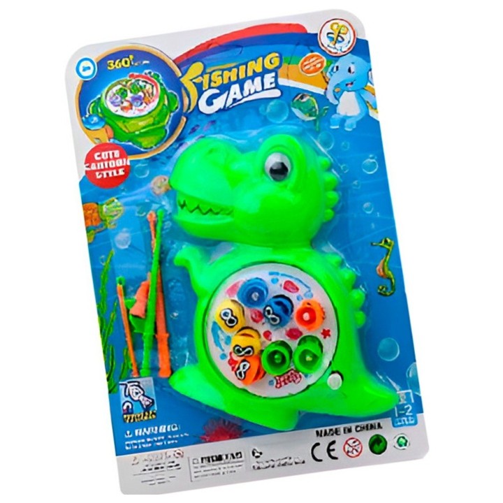 Juego De Pesca Iman Juguete Giratorio Infantil Dinosaurio