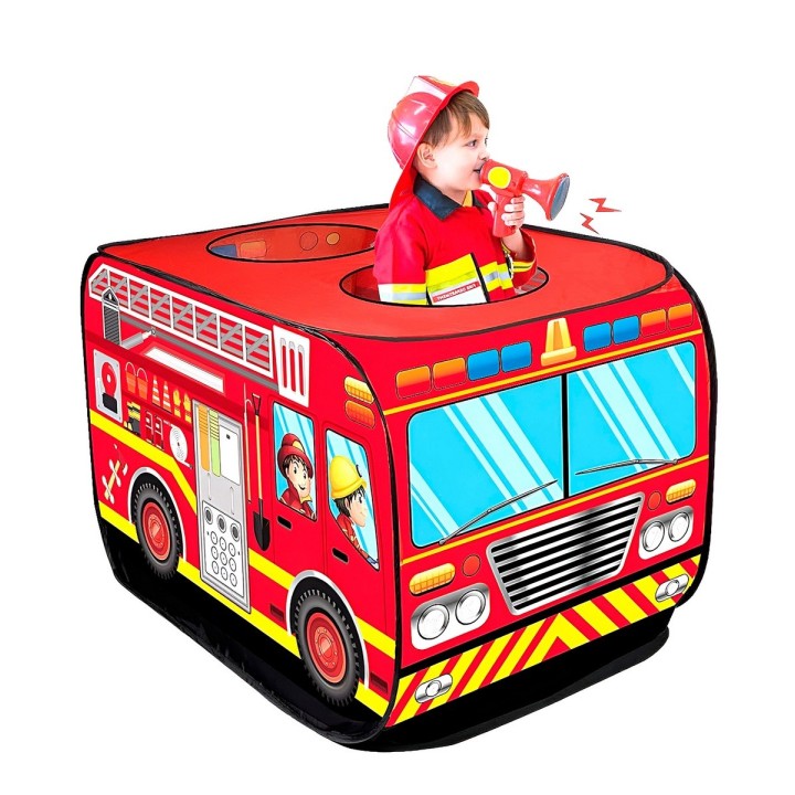 Carpa Camping Set Forma Carro Bomberos Infantil Unisex