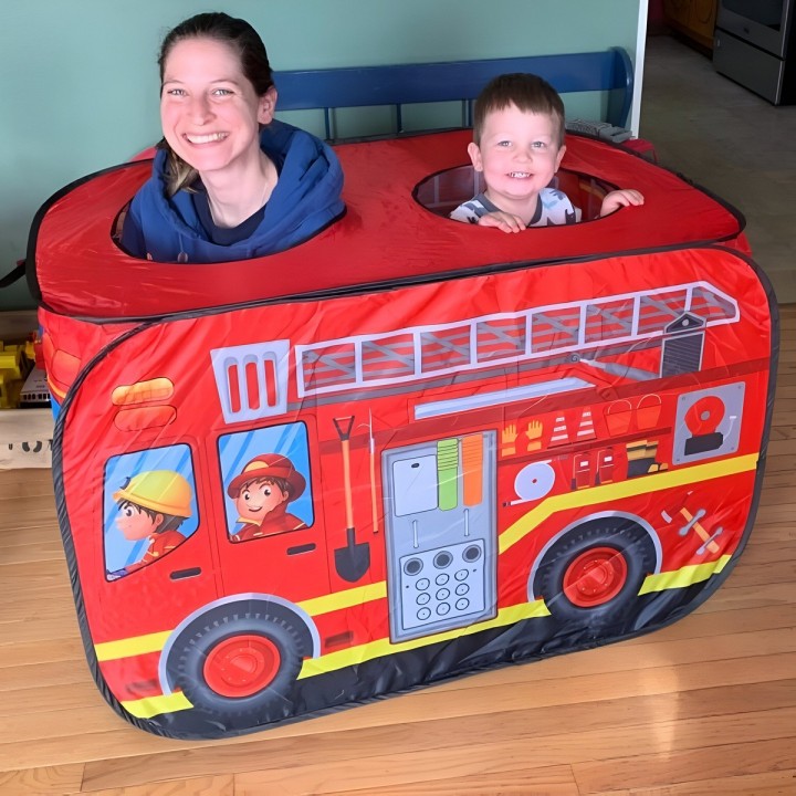 Carpa Camping Set Forma Carro Bomberos Infantil Unisex